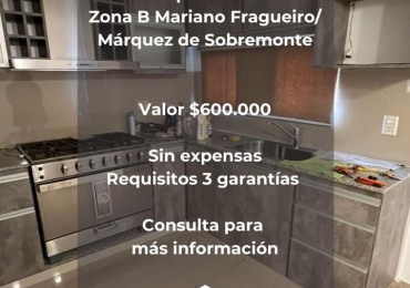 Alquilamos dpto de 3 dormitorios con cochera para dos autos sin expensas, servicios de agua,gas y luz zona B mariano fragueiro torre 96 viviendas